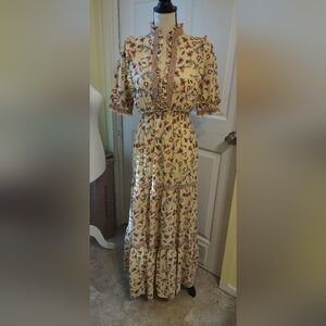 Max Studio Charming Floral Maxi Dress in Yellow